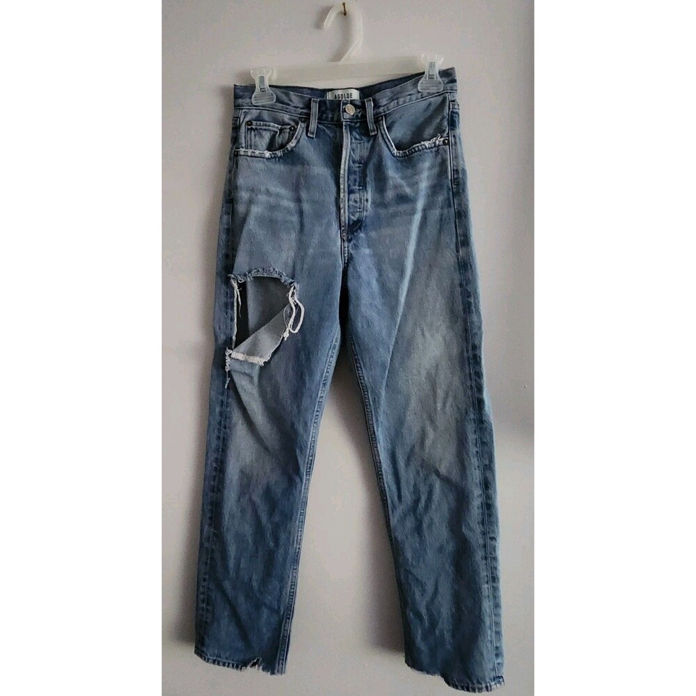 Agolde Los Angeles Frayed Ripped Button Up Jeans Size 24